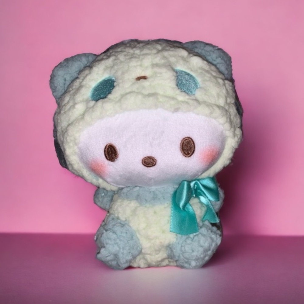 Super Cute Japan Exclusive Pochacco as Fluffy Sherpa Panda Sanrio Plushie